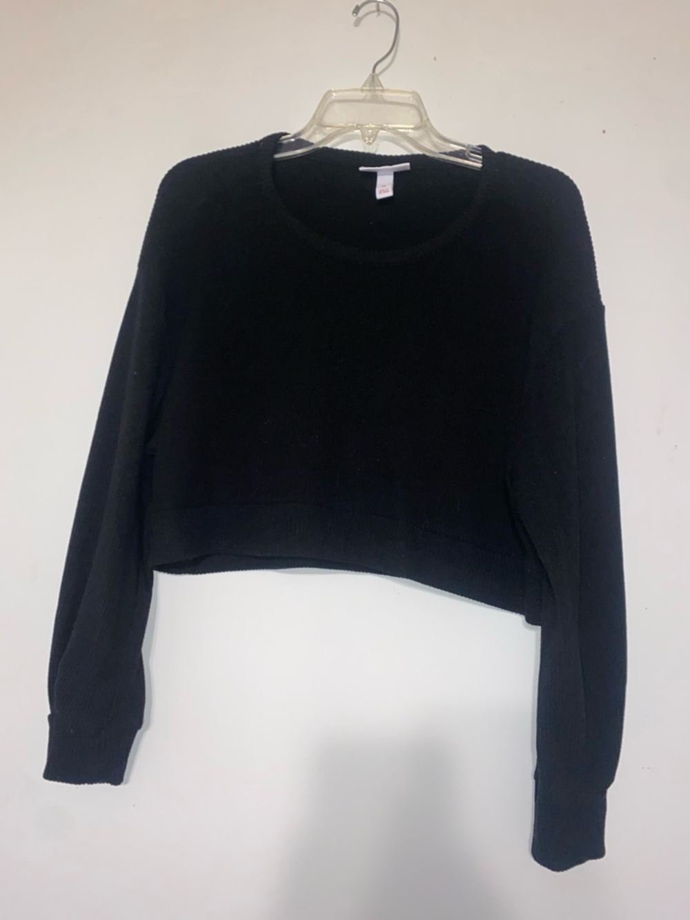 Ingrid & Isabel Black Cropped Long Sleeve Sweater Top